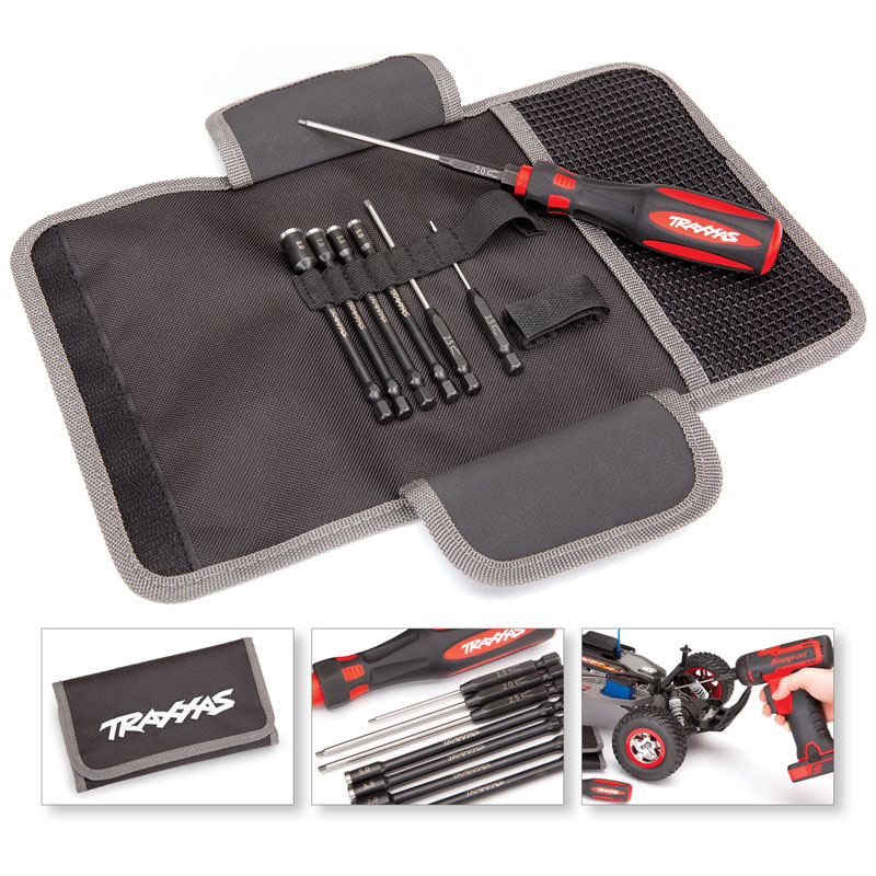 Traxxas Speed Bit Essentials 7-Pc Hex & Nut Driver Set 1/4" Drive with Handle & Pouch (8712)