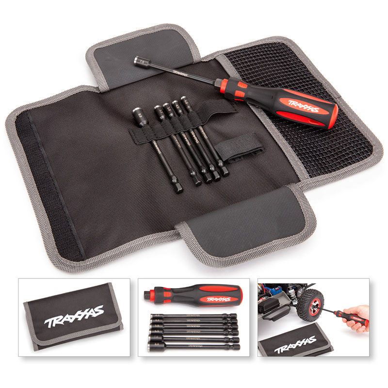 Traxxas Speed Bit 6-Pc 4-8mm Nut Driver Master Set with 1/4" Drive Premium Handle & Pouch (8719)