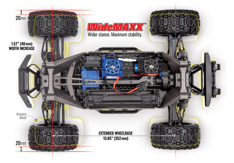 Traxxas Maxx 4S RTR Brushless 4x4 RC Monster Truck with WideMAXX LiPo Combo Package (89086-4)